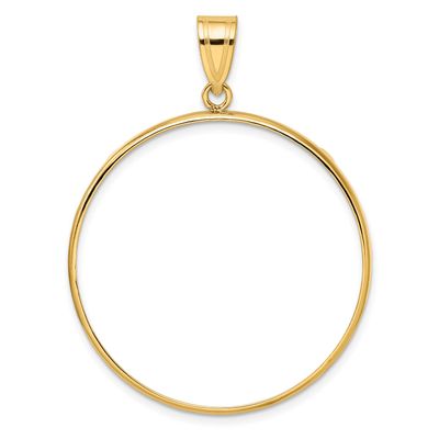 34.2mm Prong Coin Bezel Pendant 10k Gold Polished 10C1801/34.2