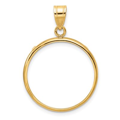 21.6mm Prong Coin Bezel Pendant 10k Gold Polished 10C1801/21.6