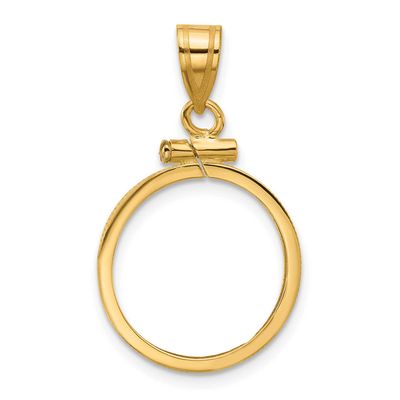 16.0mm x 1.35mm Screw Top Coin Bezel Pendant 10k Gold Polished 10C1885/16.0