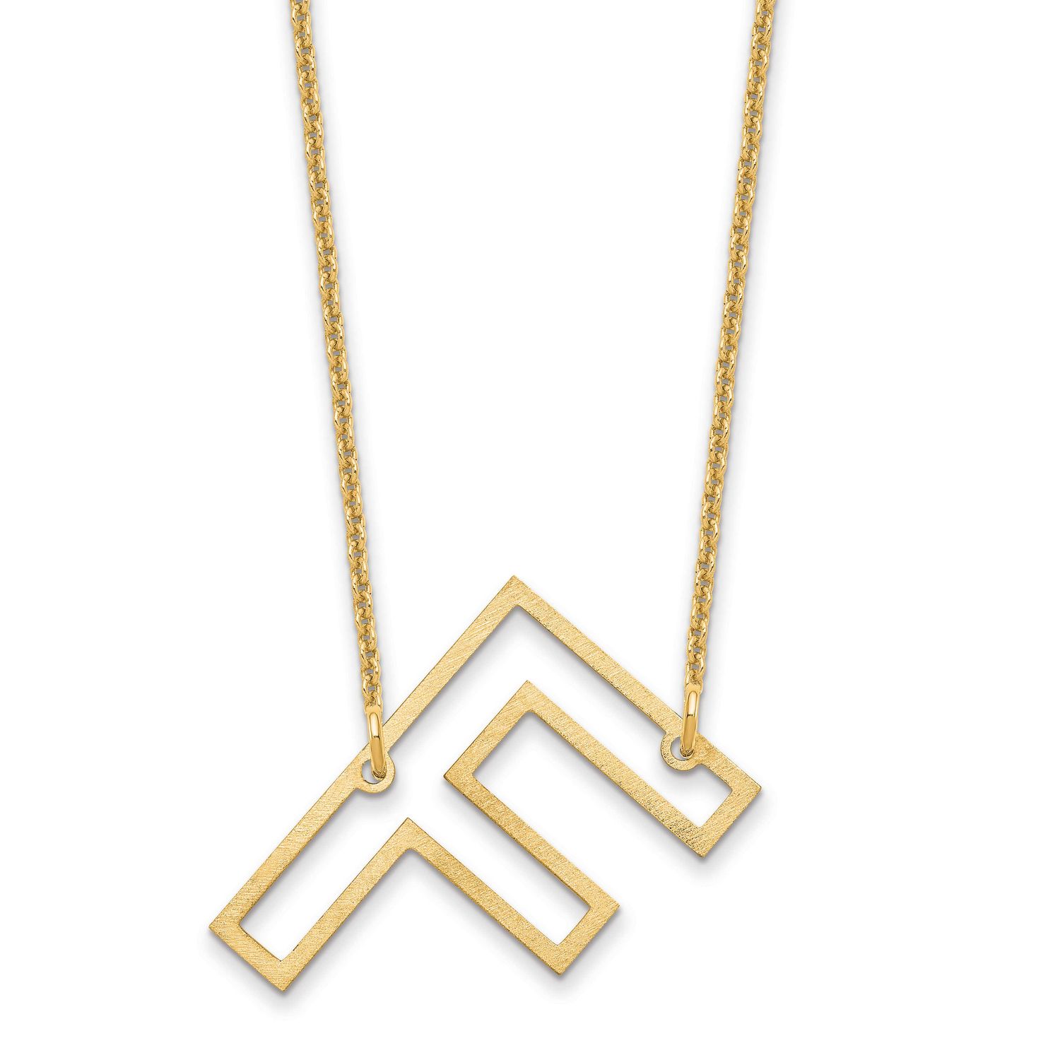 Sideways Cut Out Initial F Necklace 10k Gold 10XNA1473Y/F