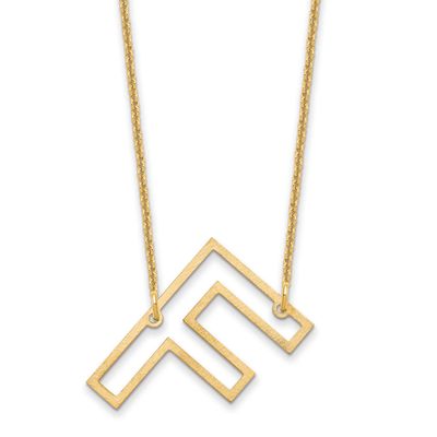 Sideways Cut Out Initial F Necklace 10k Gold 10XNA1473Y/F