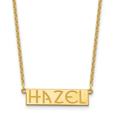 4-6 Letter Name Bar Necklace Sterling Silver Gold-plated XNA1529GP