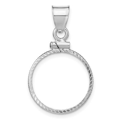 Diamond-Cut 18 x 1.2mm $0.10 Screw Top Coin Bezel Pendant Sterling Silver Polished QBC7 883957572833