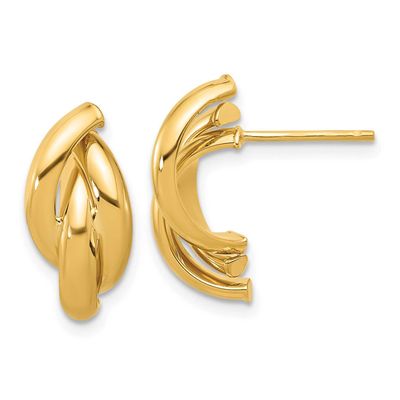 Twisted Post Earrings 14k Gold Polished LE2748 196904342848