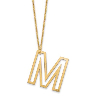Cut Out Slide Initial M Necklace 10k Gold 10XNA1474Y/M