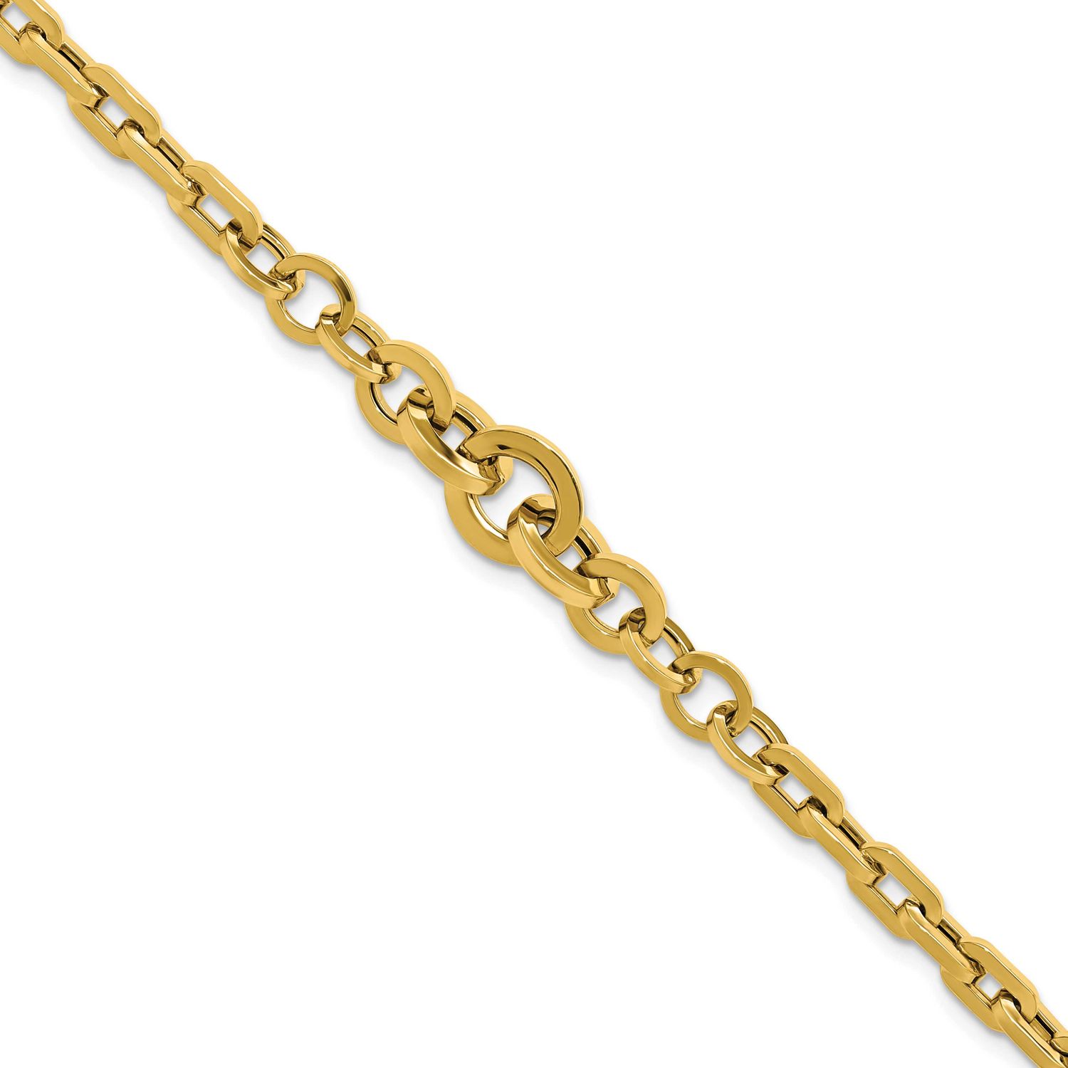 Fancy Graduated Link Bracelet 14k Gold Polished LF2094-7.5 196904317587