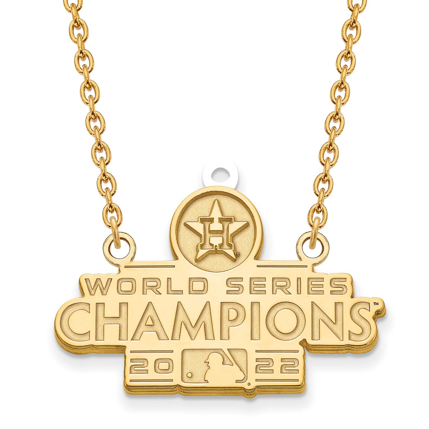 Ruthenium2022 World Series Champions Houston Astros Large Pendant with Neckla Sterling Silver Gold-…