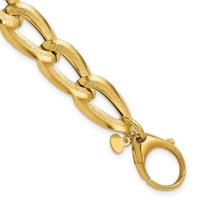 Laser-Cut Fancy Oval Link Bracelet 14k Gold Polished LF2260-7.75 196904315378