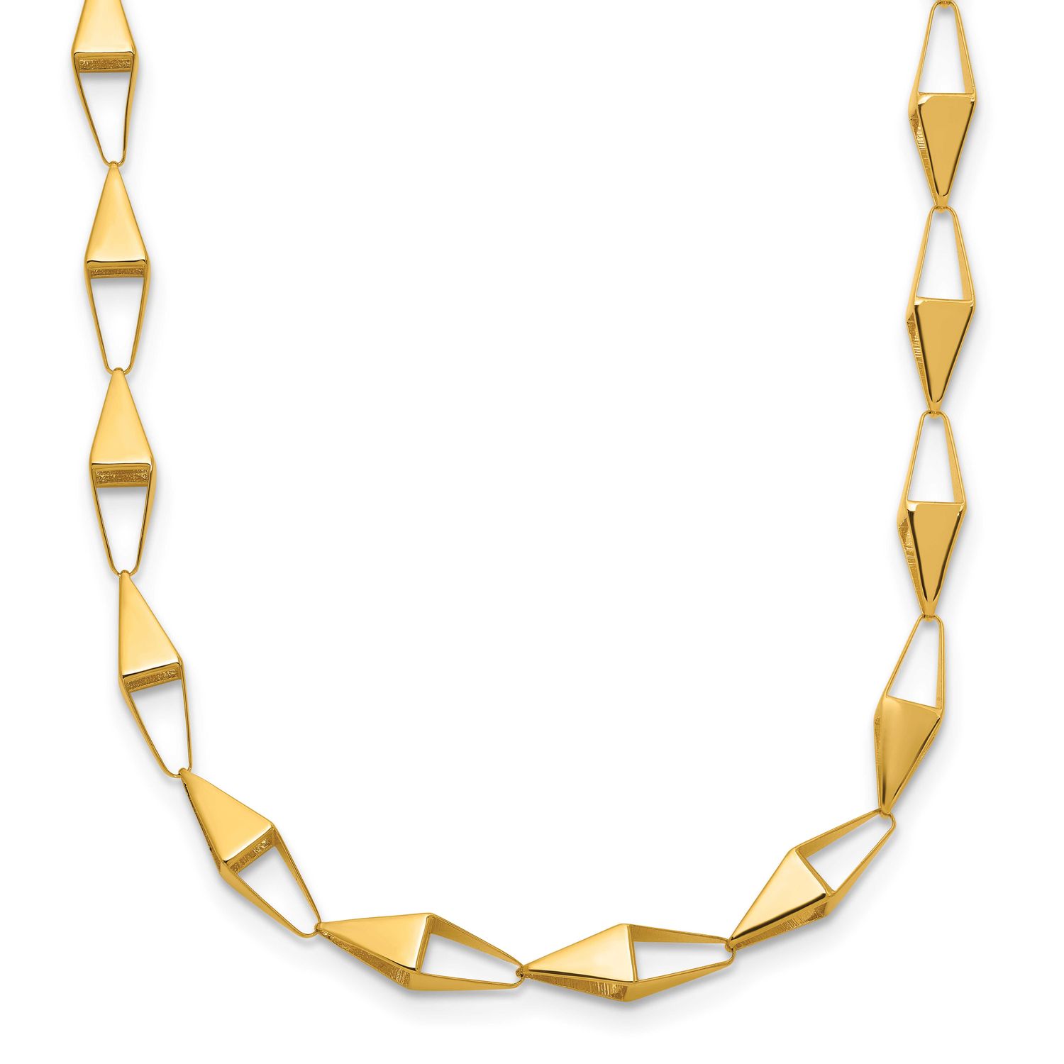 Geometric Link Necklace 14k Gold Polished LF2140-18