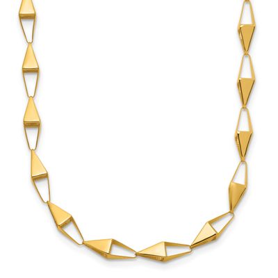 Geometric Link Necklace 14k Gold Polished LF2140-18