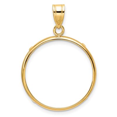 22.0mm Prong Coin Bezel Pendant 10k Gold Polished 10C1801/22.0