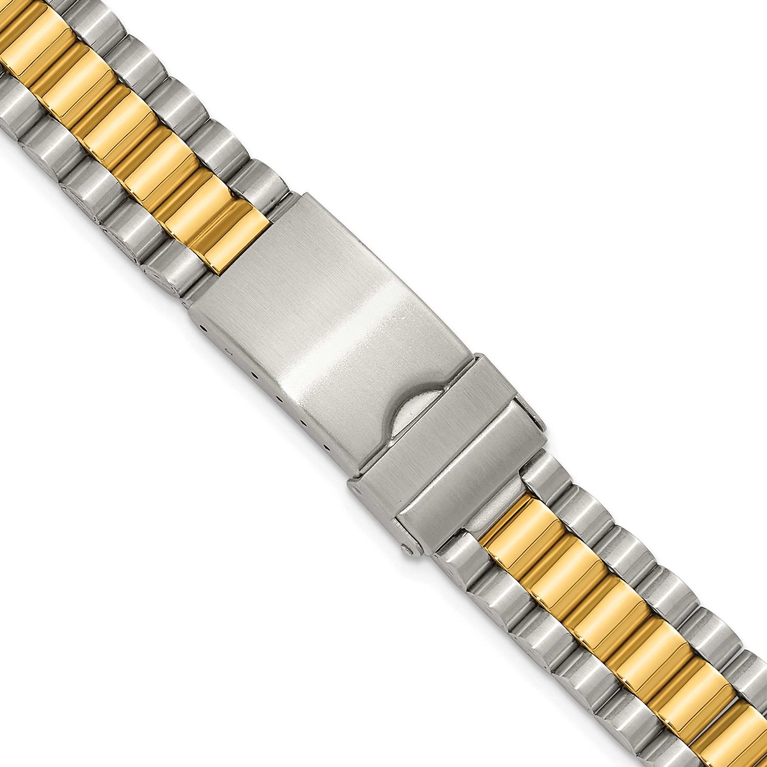 Gilden For Apple 38/40/41mm Smart Watch Long President-Style Two-Tone Stainless Steel 7.4 Inch with…