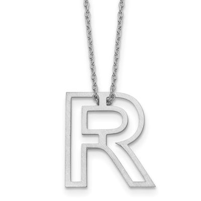 Cut Out Slide Initial R Necklace Sterling Silver XNA1474SS/R