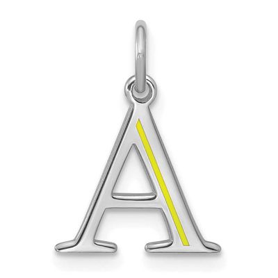 Line Epoxy Initial Charm Sterling Silver Rhodium-plated XNA1470SS