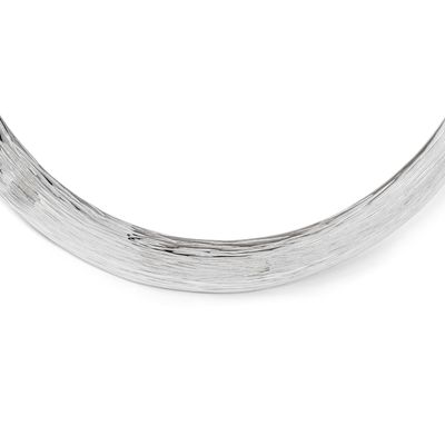 Textured Slip-On Neck Collar Sterling Silver Polished QLF227 191101414534