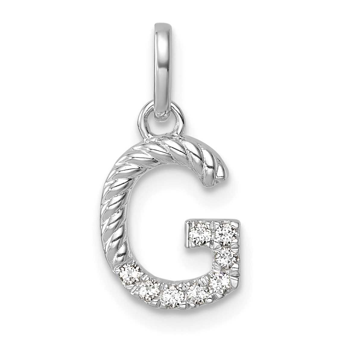 Twisted .07 Ct. Diamond Initial G Charm 14k White Gold PM10732G-WA