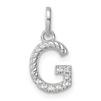 Twisted .07 Ct. Diamond Initial G Charm 14k White Gold PM10732G-WA