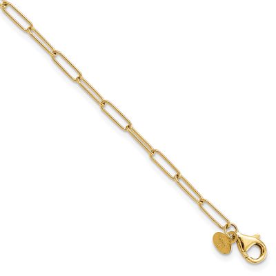 Fancy Link Anklet 10k Gold Polished 10LF1608Y-10