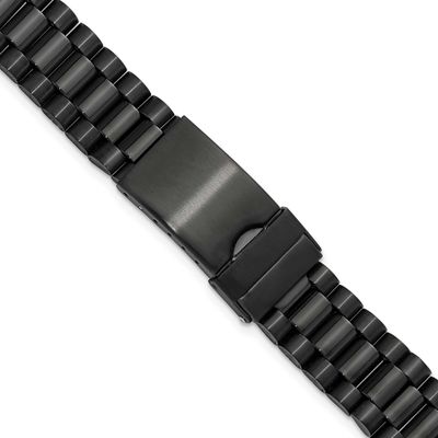 Gilden For Apple 38/40/41mm Smart Watch Long President-Style Black Ip-Plated Stainless Steel 7.4 In…