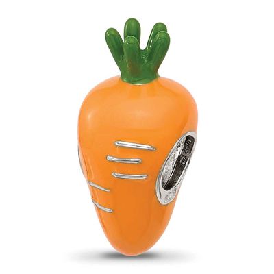 Enamel Carrot Bead Sterling Silver QRS4557 196904279229