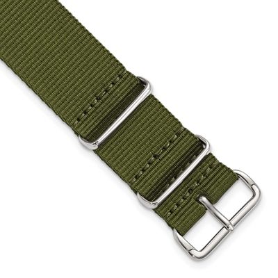 Debeer 20mm One-Piece Olive Military Ballistic G10 Nylon with Silver-Tone Buckle 10.75 Inch Watch B…