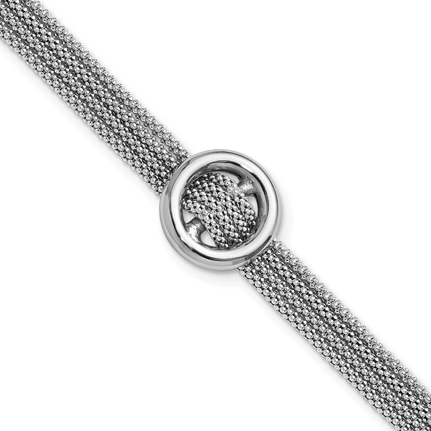 Circle Multi-Strand with 1 Inch Extender Bracelet Sterling Silver Rhodium-plated QLF1454-7 19690432…