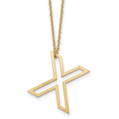 Cut Out Slide Initial x Necklace Sterling Silver Gold-plated XNA1474GP/X