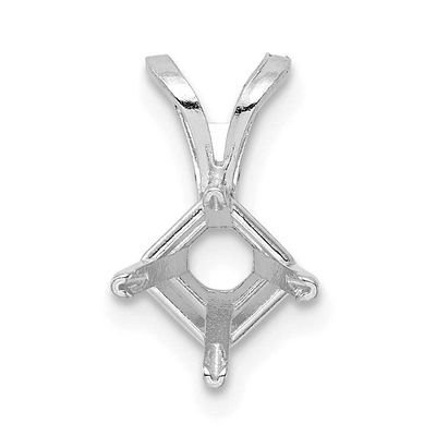 Princess 4-Prong Truseatr 5.0mm Pendant Setting 14k White Gold WG2767-6