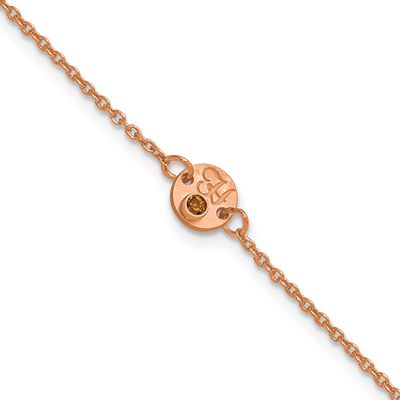 1 Disc with Initial and Birthstone Bracelet Sterling Silver Rose-plated XNA1523/1RP