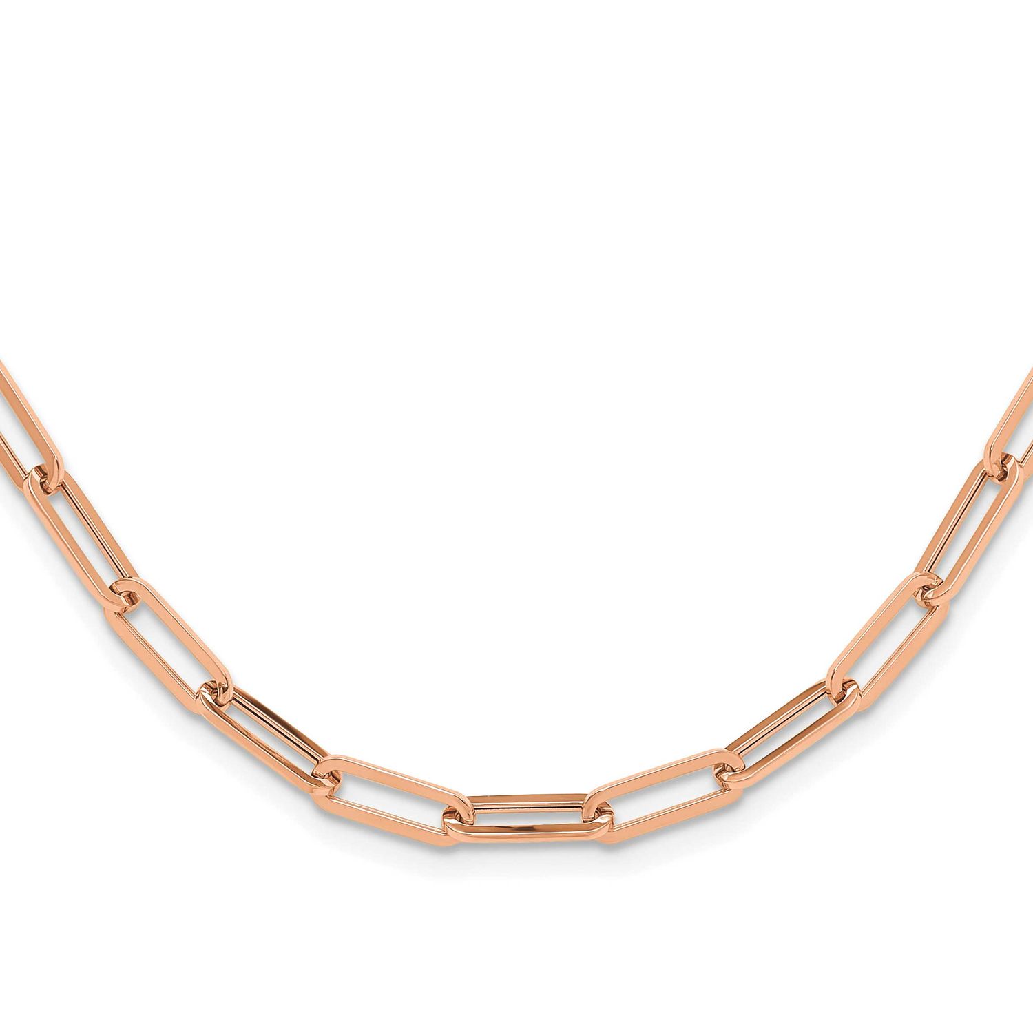 Polished Fancy Link Necklace 14k Rose Gold LF1529R-18