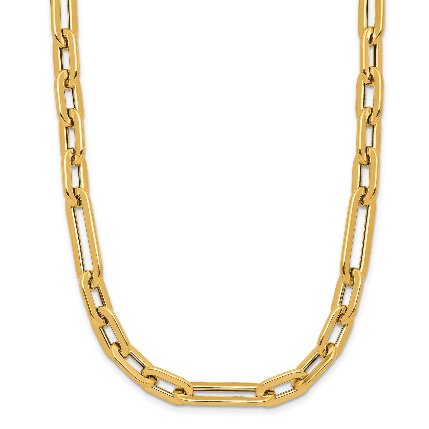 Fancy Link Toggle Clasp Necklace 14k Gold Polished LF1949-18 196904325605