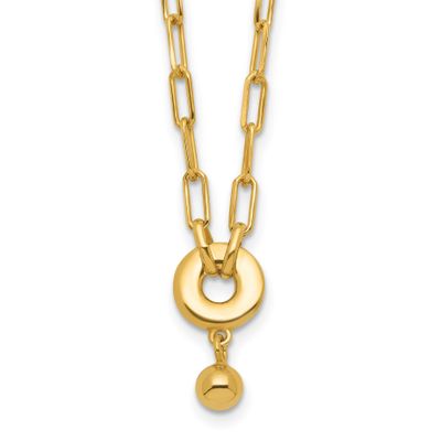 2 Inch Extender Circle Necklace Sterling Silver Gold-plated QLF1385-15.75