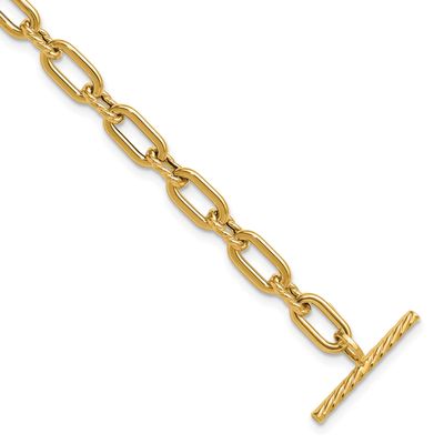 Twisted Fancy Toggle Bracelet 14k Gold Polished LF2154-7.5 196904316849