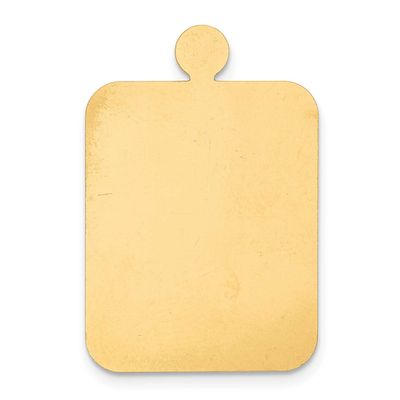 Rectangle with Round Edges with Eyelet Stamping 14k Gold YG1171/18