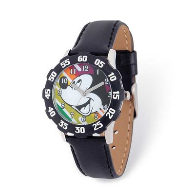 Disney Kids Mickey Mouse Black Leather Tween Watch XWA5138 843231081482