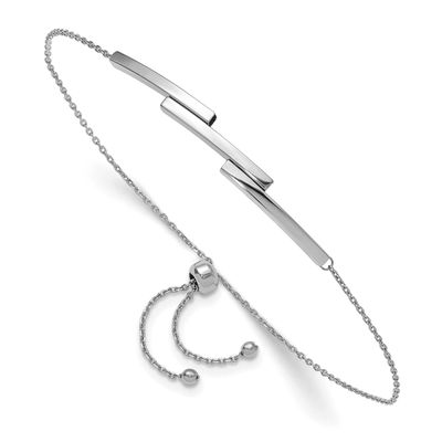 Bar Adjustable Bracelet 14k White Gold Polished LF1767W 196904315149
