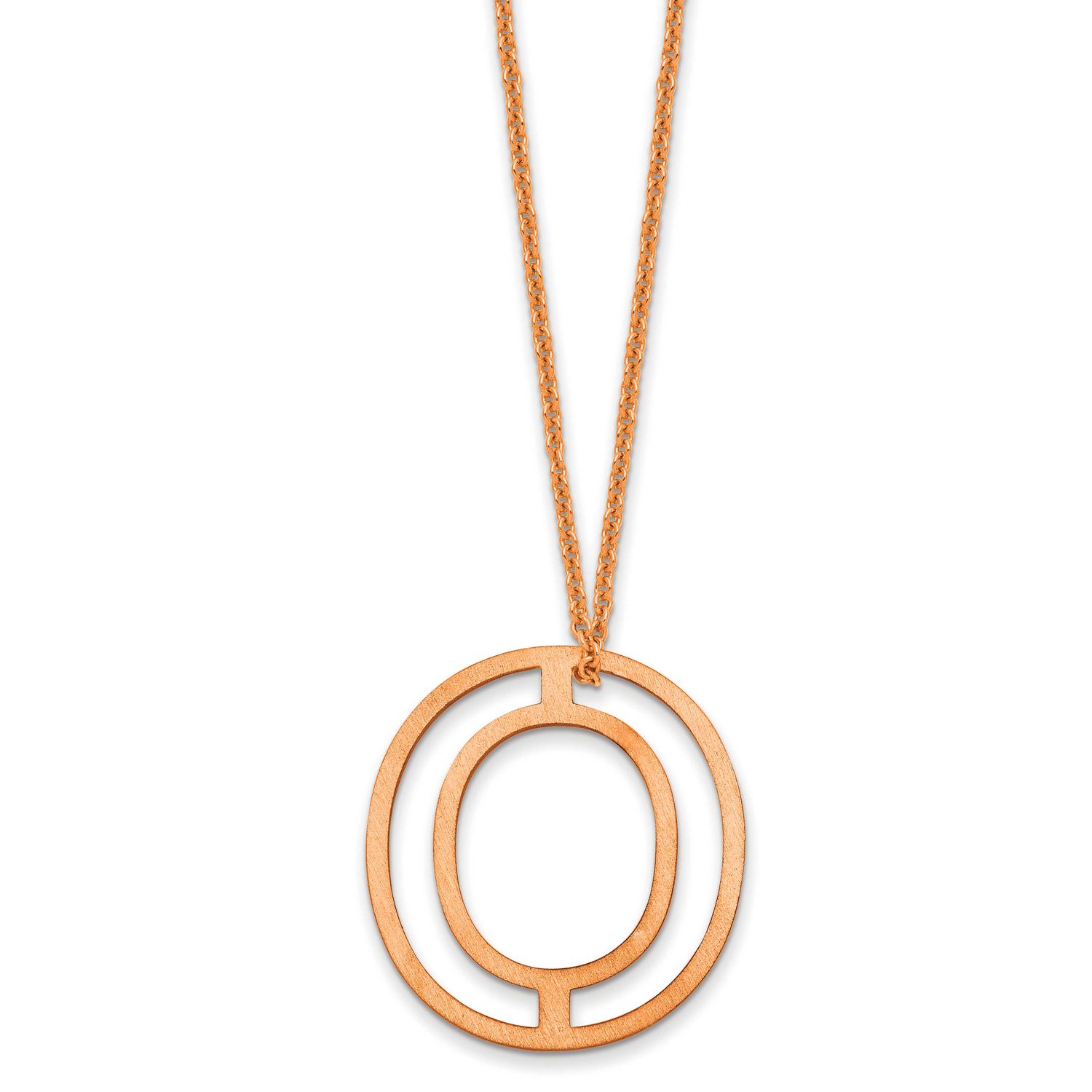 Cut Out Slide Initial O Necklace 14k Rose Gold XNA1474R/O