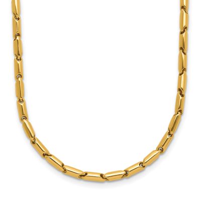 Fancy Link Necklace 14k Gold Polished LF1915-17 196904331347