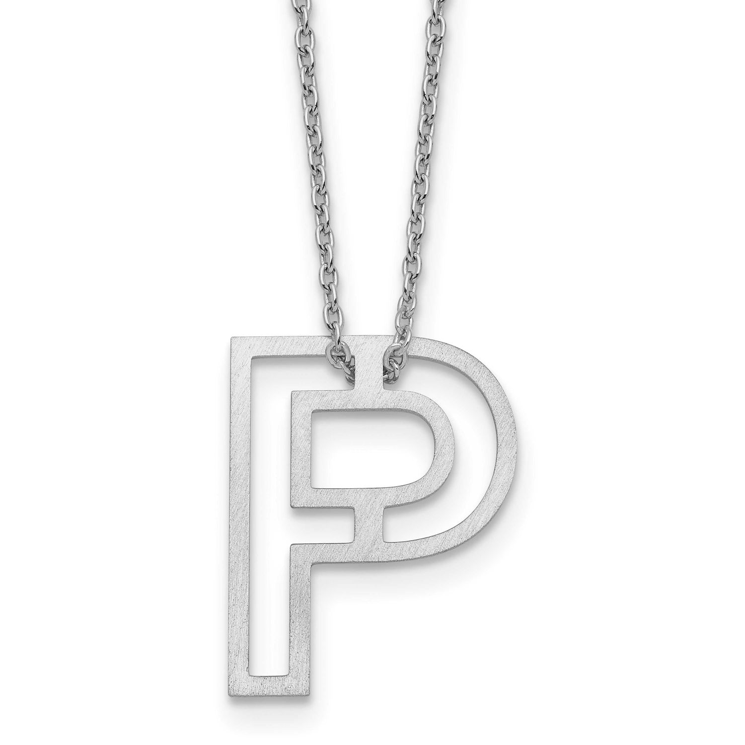 Cut Out Slide Initial P Necklace 10k White Gold 10XNA1474W/P