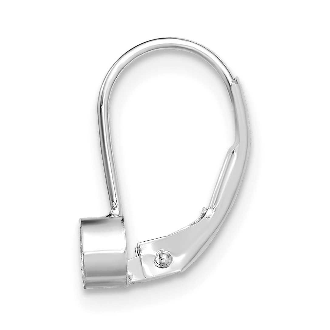 Round 4.0mm Bezel Leverback Earrings Mounting 14k White Gold WG403-3