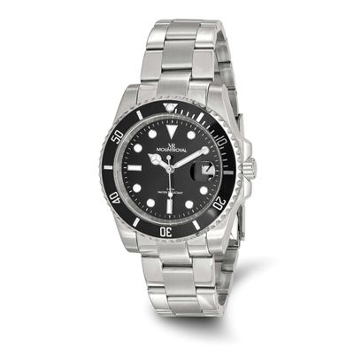 Mens Mountroyal Black Dial Divers Watch Stainless Steel XWA2367 886774139418