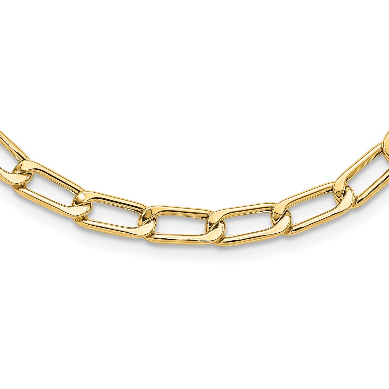Hollow Fancy Link 20 Inch Necklace 14k Gold Polished LF1658-20 196904196489