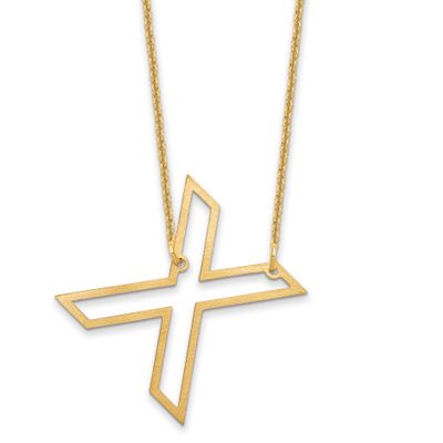 Sideways Cut Out Initial x Necklace 10k Gold 10XNA1473Y/X