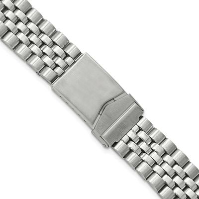 Debeer 18mm, 20mm and 22mm Stainless Steel Jubilee Style Solid Link with Deployment Buckle 7 Inch W…