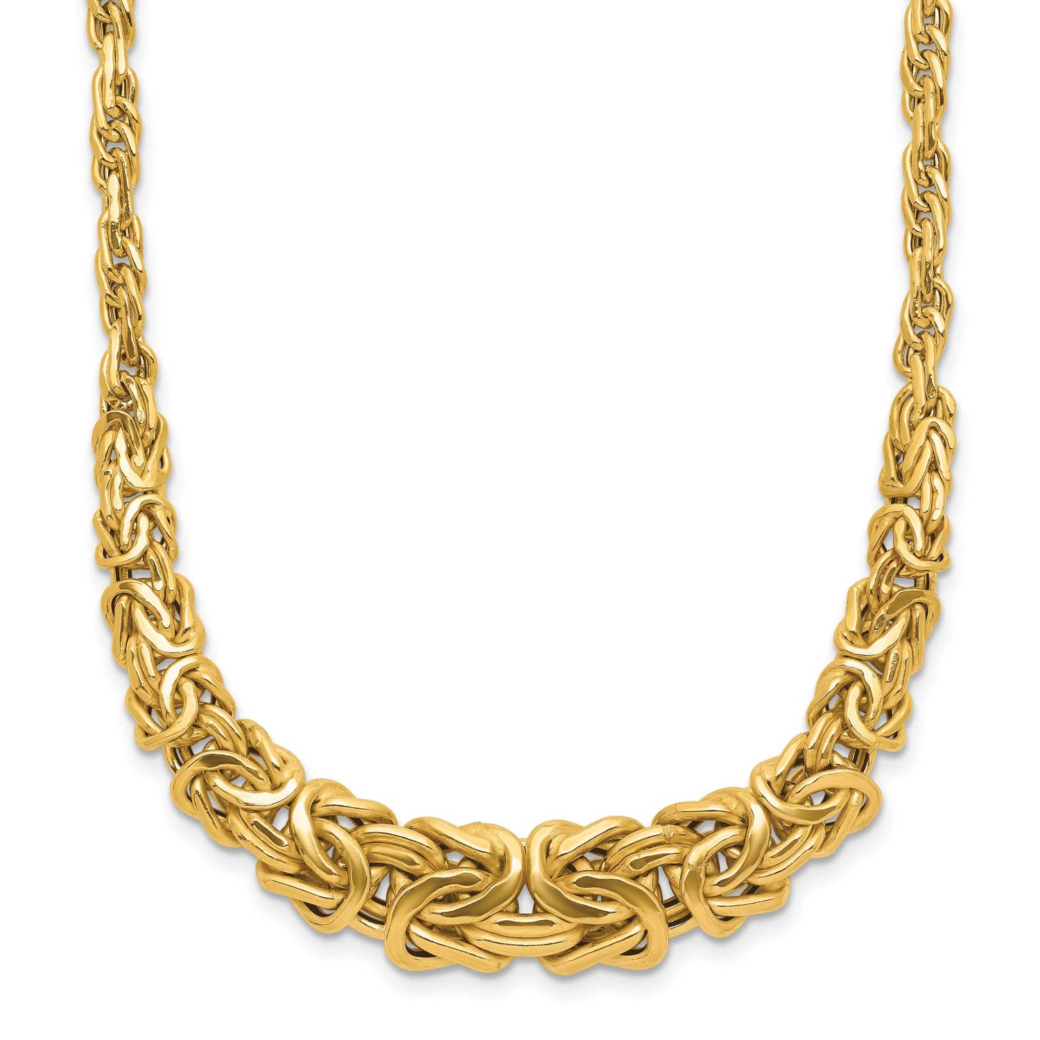 Byzantine Graduated Necklace 14k Gold Polished LF1986-18 196904258729
