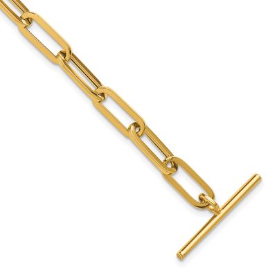 Fancy Link Toggle Clasp Bracelet 14k Gold Polished LF1946-7.5 196904289488