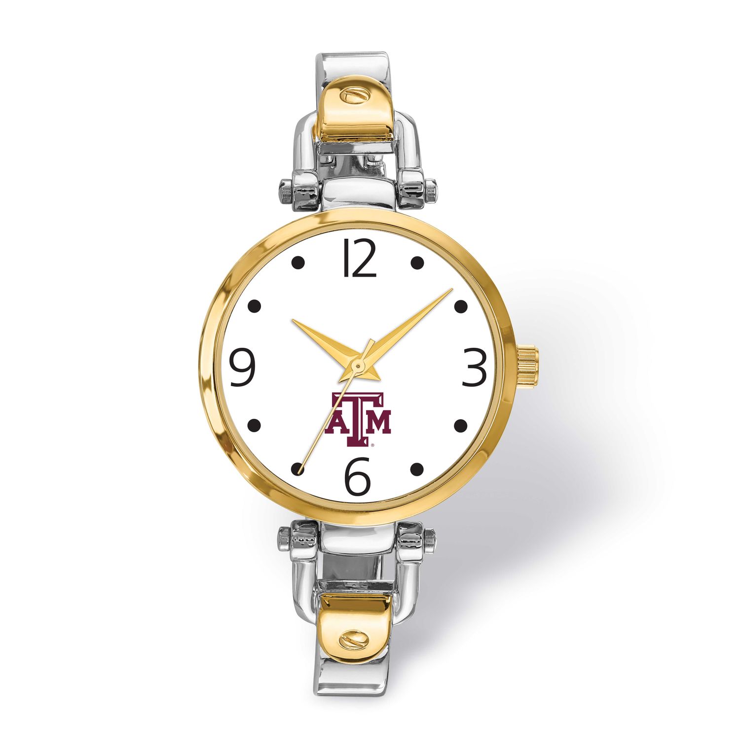 Texas A&amp;M University Elegant Ladies Two-Tone Quartz Bracelet Watch TAM172 634401022035