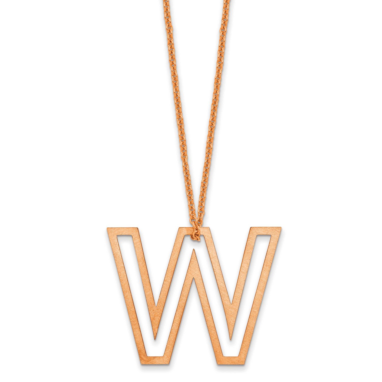 Cut Out Slide Initial W Necklace 14k Rose Gold XNA1474R/W