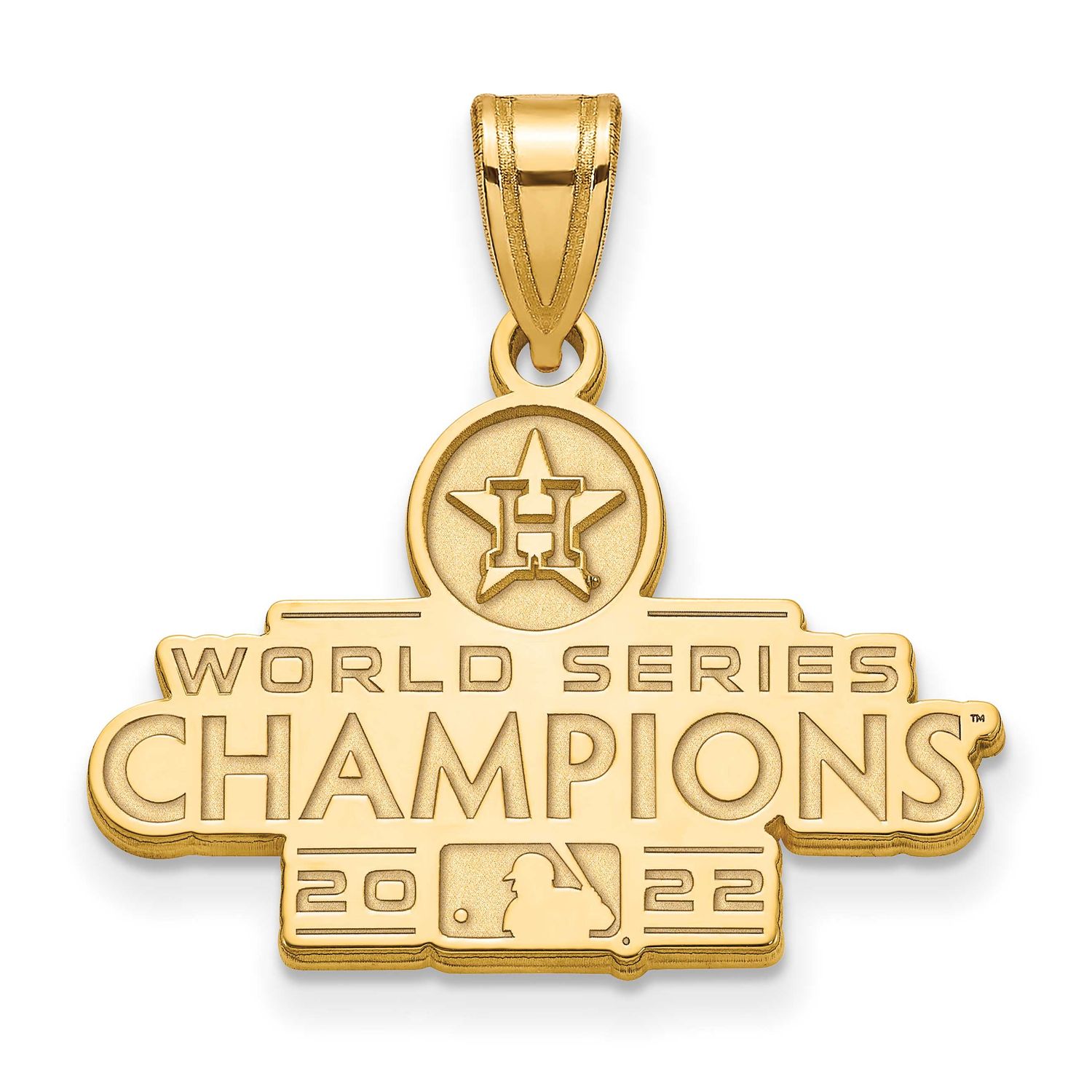 Ruthenium2022 World Series Champions Houston Astros Medium Pendant Sterling Silver Gold-plated GP00…