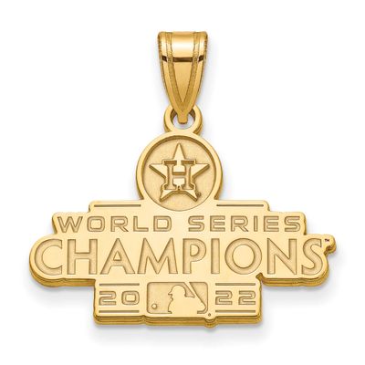 Ruthenium2022 World Series Champions Houston Astros Medium Pendant Sterling Silver Gold-plated GP00…